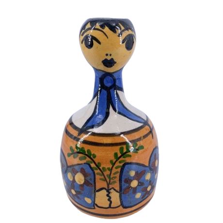 Figural Terra Cotta Lady Bud Vase