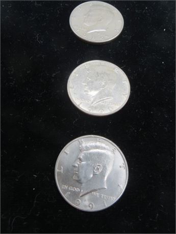 1989 D, 1990 D & 1991 D Kennedy Half Dollars