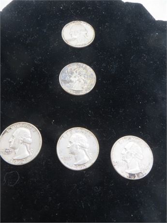 1961, 1962 & Three 1962D Washington Quarters