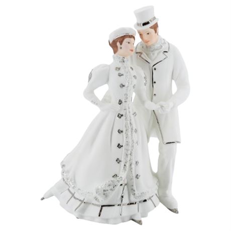 Lenox "Skater's Romance Waltz" Platinum Classics Porcelain Music Box Figurine
