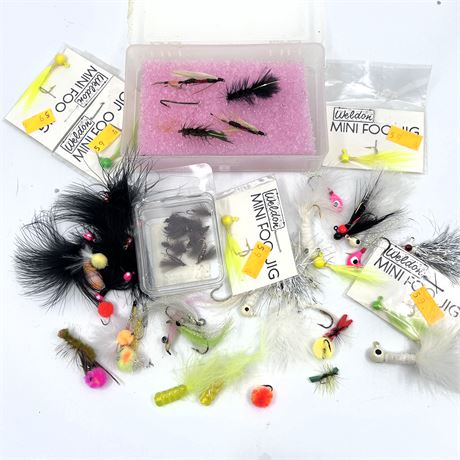 Vintage NEW Fishing Lure Lot- Assorted Flies, Nymphs, & Eggs