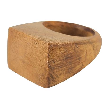 Handcrafted Chunky Hardwood Ring, Sz 7