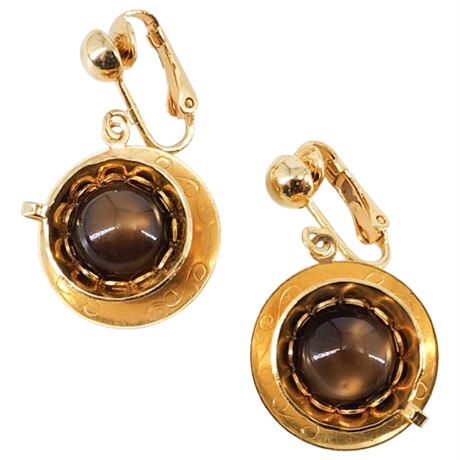Vintage SARAH COVENTRY "Coffee Break" Clip Earrings