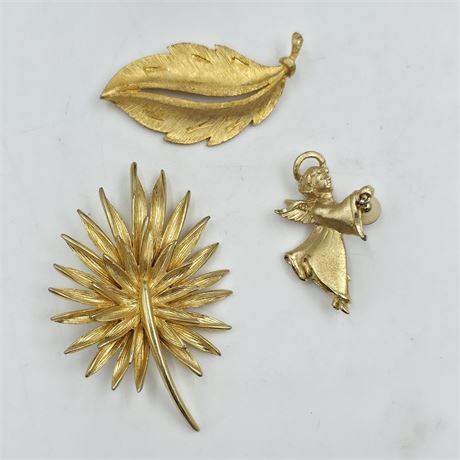 VTG Goldtone Brooch Lot