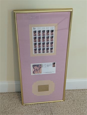 Custom Framed 1996 Stamps Breast Cancer Awareness