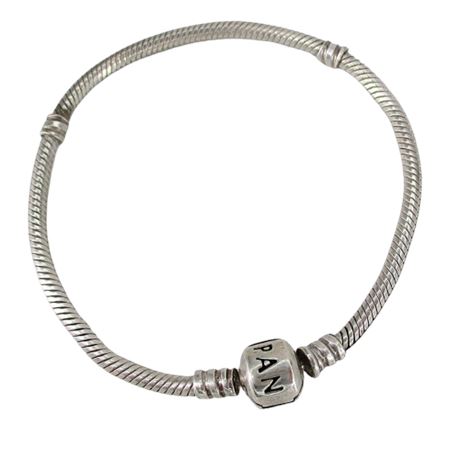 PANDORA Moments Barrel Clasp Snake Chain Bracelet 14.7gr
