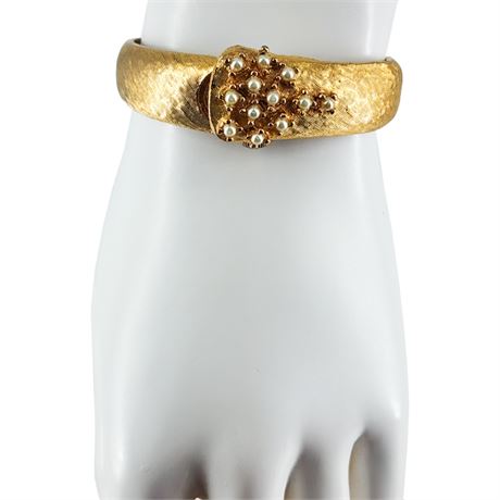 Vintage CRAWFORD 21 Jewels Clamper Bangle Bracelet Wrist Watch