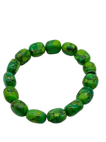Polished Green Turquoise Bracelet