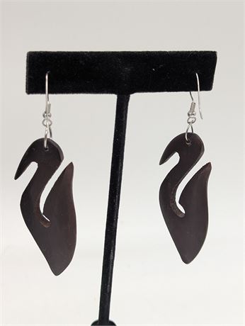 Serbian Wood MCM Pierced Earrings Handmade