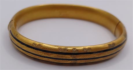 Vintage gold filled etched Bengal clasp bracelet approximately 7 in