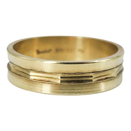 Vintage UNCAS Karatclad 18K Heavy Gold Electroplate Band Ring, Sz 11