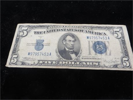 1934 C $5 Federal Reserve Note # M 97957453 A