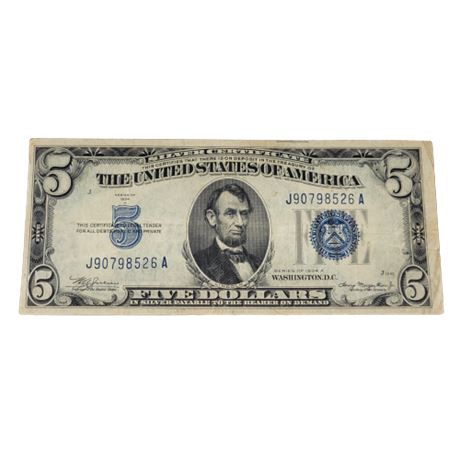 1934A $5 Silver Certificate