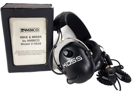 VTG Electronics Lot KOSS Headphones & AMBICO Microphone and Mixer
