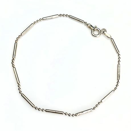 Vintage IBB Italy Sterling Silver 925 Fancy Ball Bead & Tube Bracelet