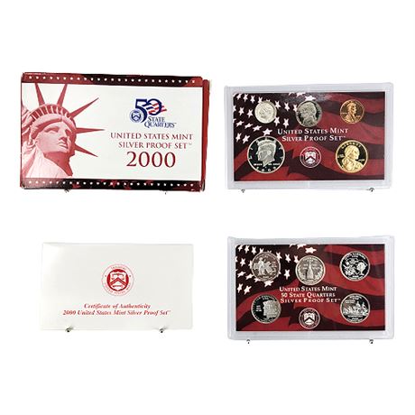 2000-S US Mint Silver Proof Set w/ COA