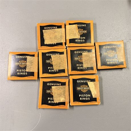 8 NOS WWII Army Surplus Harley Davidson Piston Rings