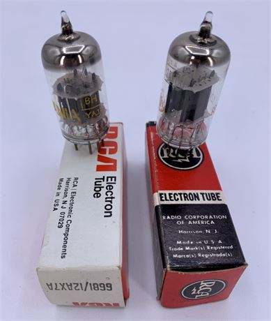 2 NOS RCA 6681/12AX7A Electron Tubes with Boxes