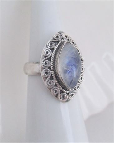 925 Silver AGATE Ring Sz 10.25 ~Made in India