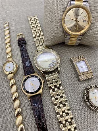 6 pc Vintage Wristwatch Lot : Lindenwold, Lucian Piccard
