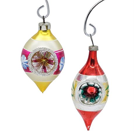 Vintage Hand Painted Indent Christmas Ornaments