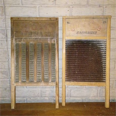 Vintage Washboards - Two in One and Son Brass