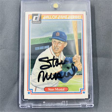 Stan Musial Auto 1983 Donruss Hall of Fame Heroes