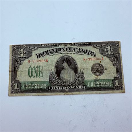 1917 Canadian $1 Note
