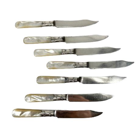 Landers, Frary & Clark Sterling &  Mother of Pearl Spreading Knives
