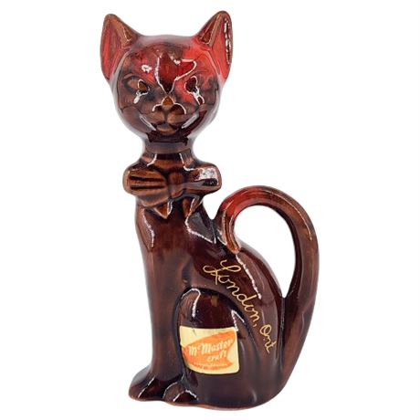 Vintage McMaster Craft Drip Glaze Ceramic Cat Figurine