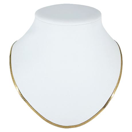 Vintage 14K Gold 18 Inch Herringbone Chain Necklace