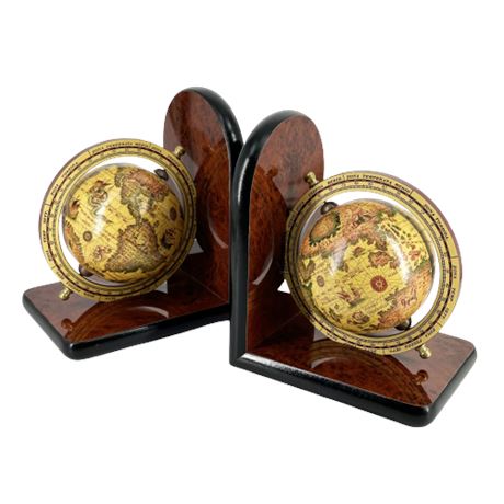 Old World Globe Decorative Bookends