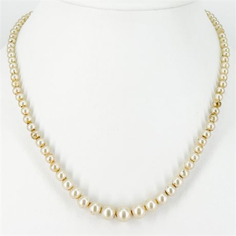 Vintage Marvella Graduated Faux Pearl Beaded Necklace