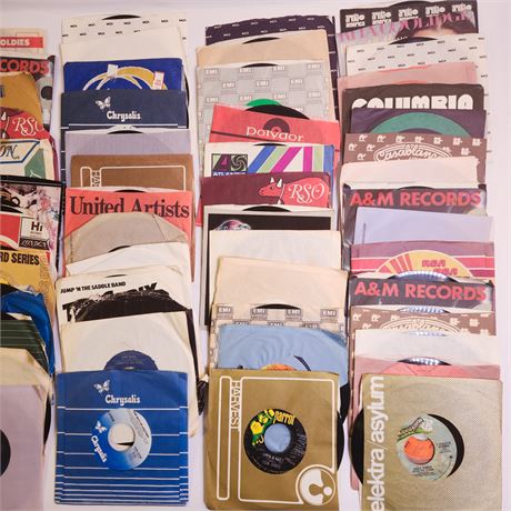 Large Vintage Vinyl Classic Rock, Oldies, Motown, Record Lot, 45s