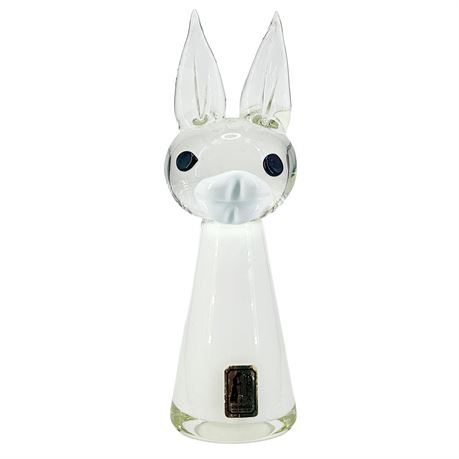 Vintage Armando Jacobino for Kumela Glass Rabbit Figurine