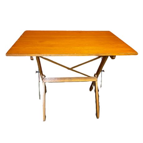 Vintage Anco Bilt Oak Student Drafting Table