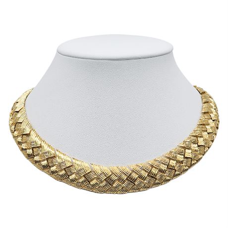 Vintage NAPIER Basket Weave Choker/Collar Necklace