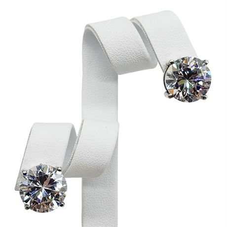 Oversized 12mm CZ Sterling Silver Post Back Earrings