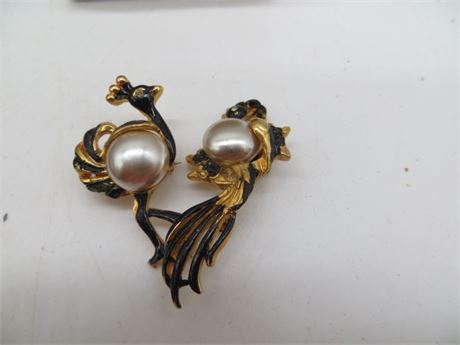 ROOSTER & PEACOCK BIRD PINS
