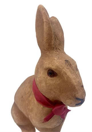 Large 10 3/4” Vintage Papier-mâché Rabbit Easter Candy Container