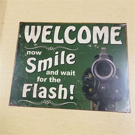 12.5x16” Welcome Metal Retro Sign