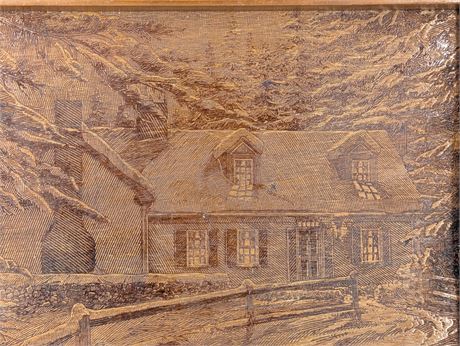 Vtg. Tray Cabin Scene House of Lloyd