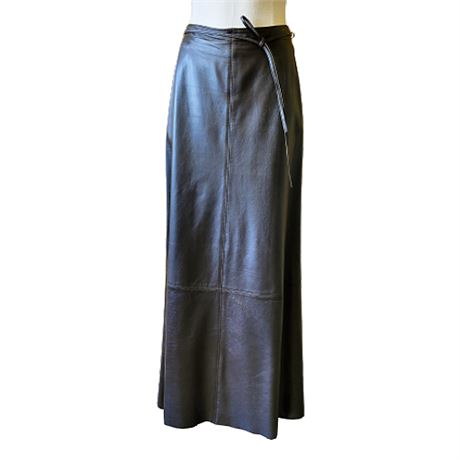 Identify Brown Leather Maxi Skirt