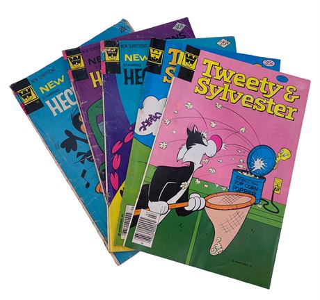 Five 20 cent & 35 cent Heckle/Jeckle, Tweety & Sylvester Comic Books