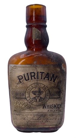 Puritan Whiskey Antique High Grade Louisville KY Liquor Bottle