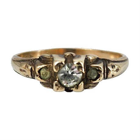 Signed Clark & Coombs 14K RGP on Sterling Ring, Sz 6