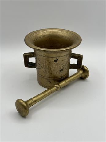 Heavy Brass Apothecary Mortar and Pestle Set