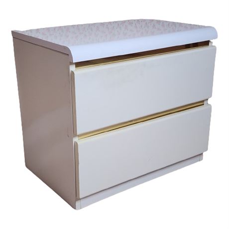 Post-Modern White Laminate 2-Drawer Chest by Lea