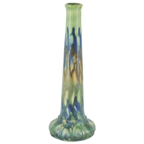 Vintage Peters & Reed "Landsun" Tall Ceramic Bud Vase, Repaired Lip