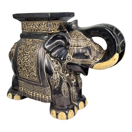 Large Ceramic Elephant Garden Statue or Plant Stand
